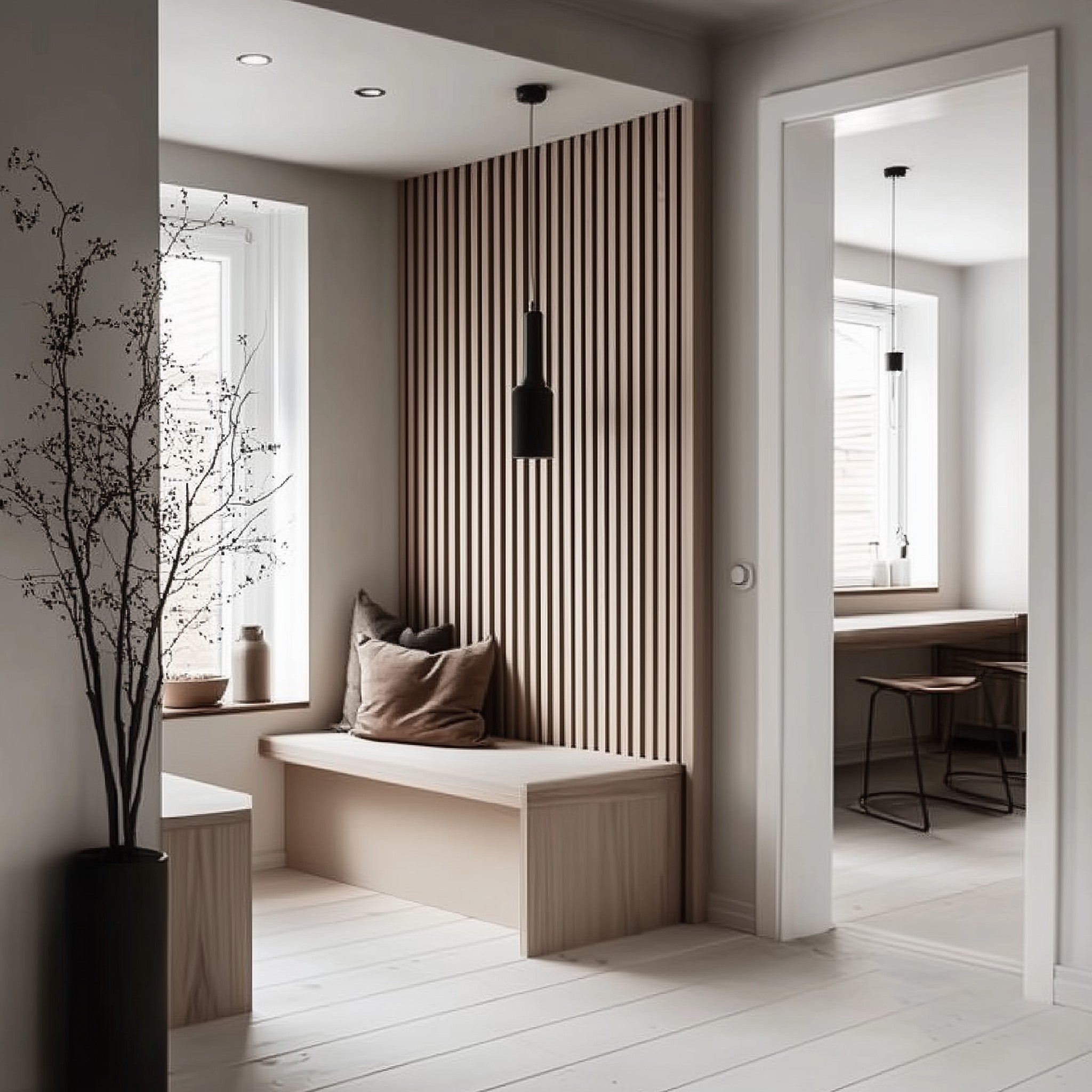 Akustikpanel PREMIUM Ask (vitlackad)