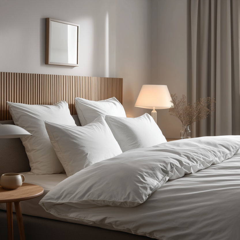 Sänggavel i akustikpanel, höjd 120 cm, bredd 185 cm, träslag Ek