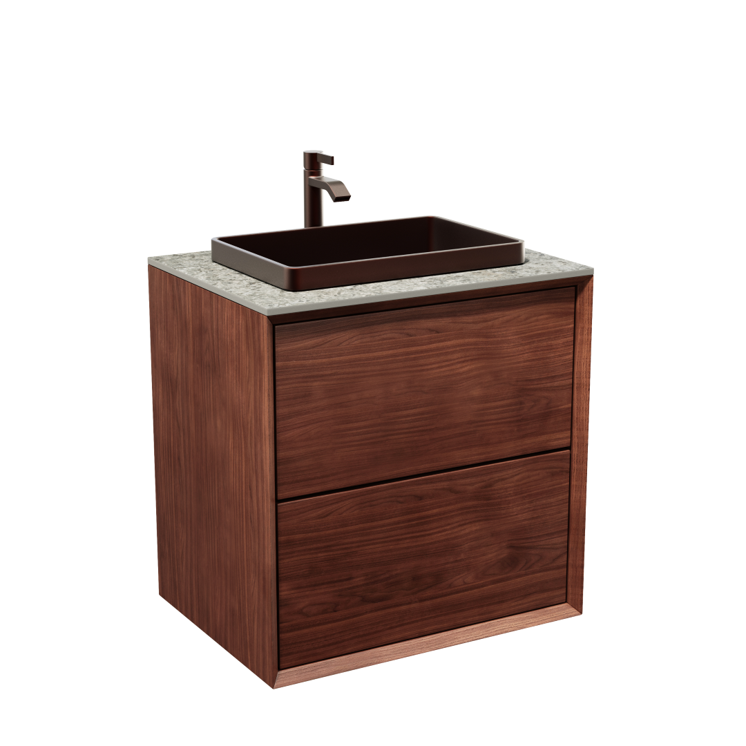 Tvättställsskåp i Massiv Valnöt 60 cm - IW60