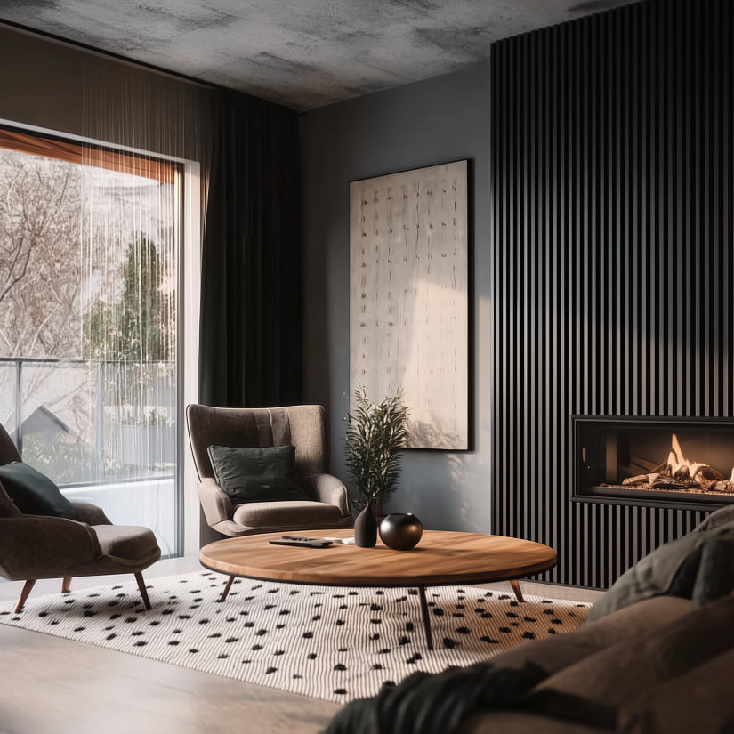 Akustikpanel Svart Ek - oljad