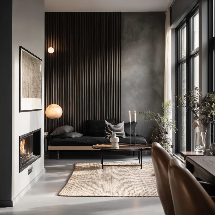 Akustikpanel Svart Ek - oljad