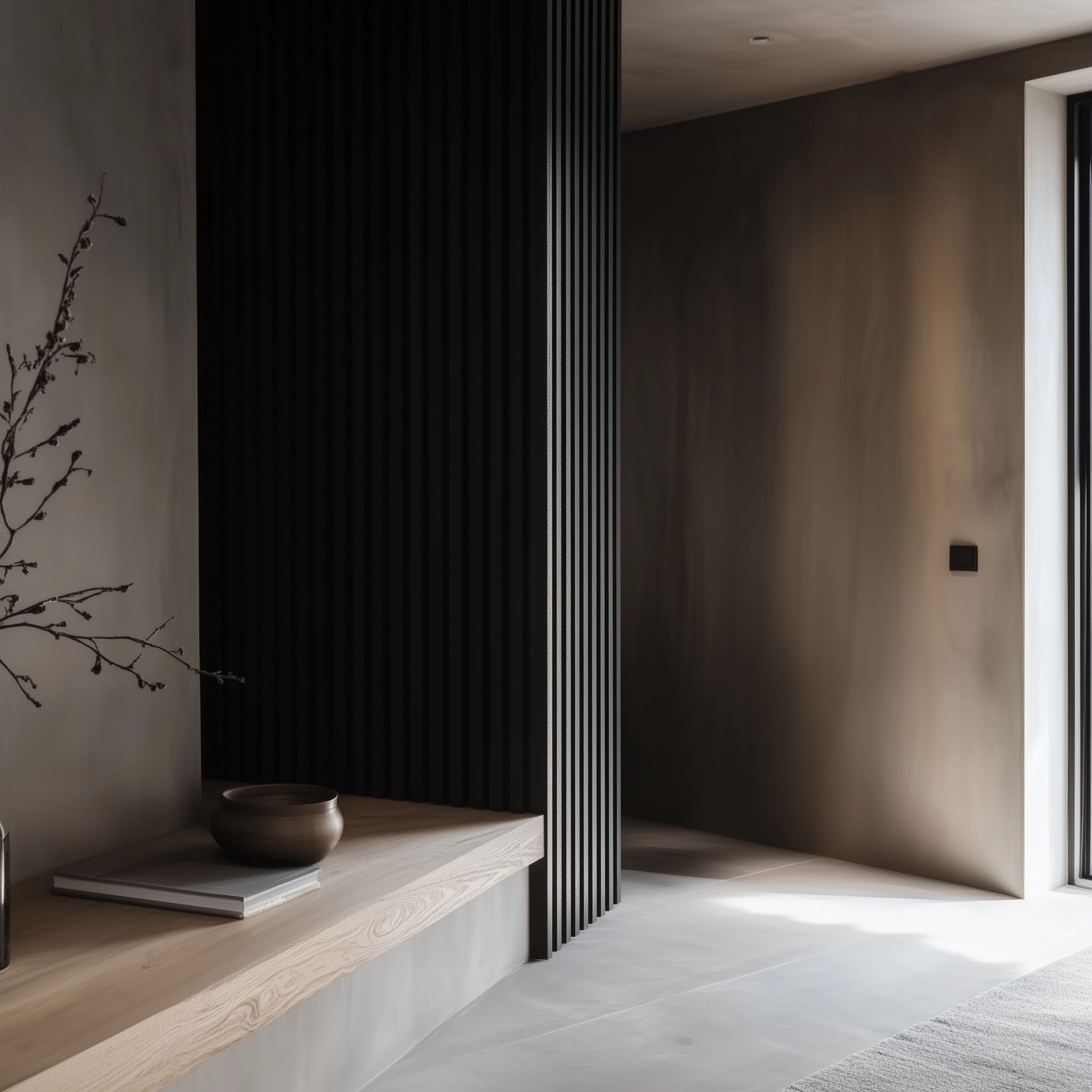 Akustikpanel Svart Ek - oljad