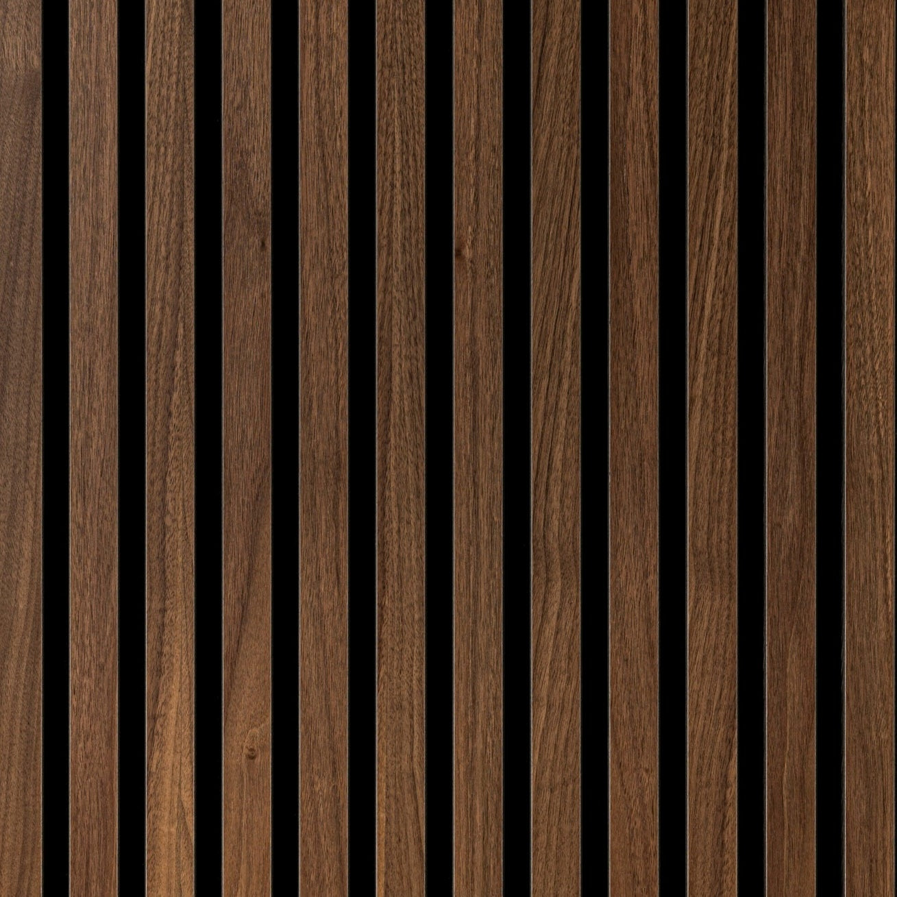 Sänggavel i akustikpanel, från golv till tak, bredd 185 cm, träslag Valnöt