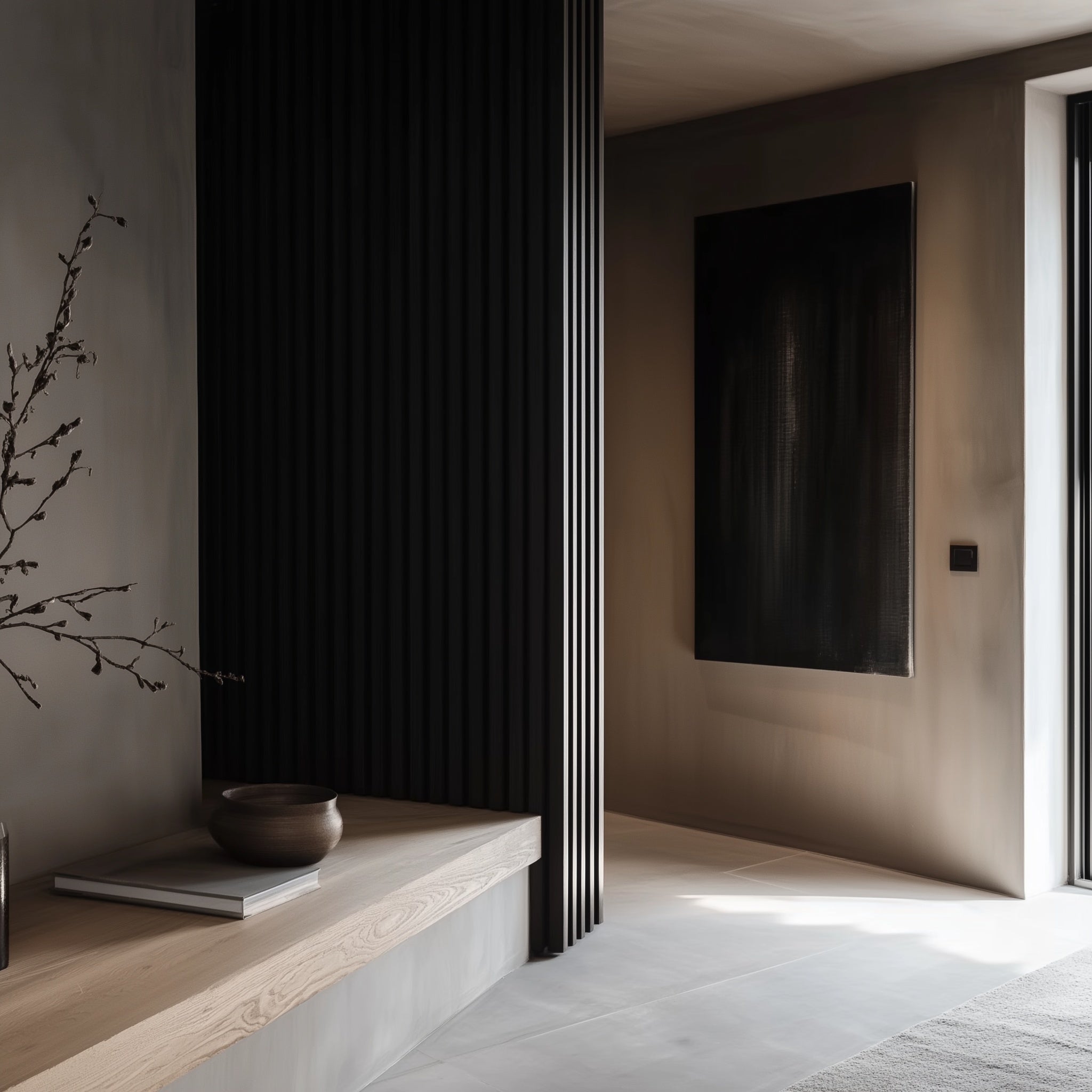 Akustikpanel Svart Ek - oljad